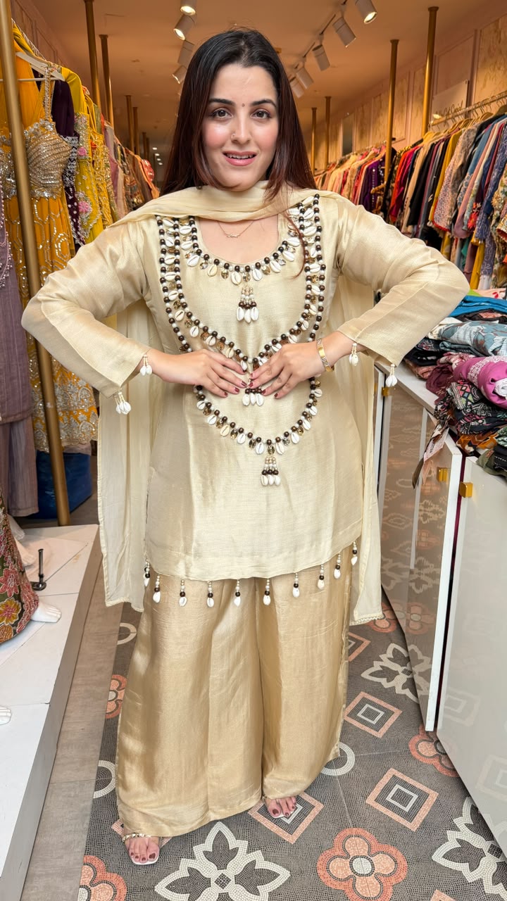 Front-Panel Embellished Kurta with Matching Afghani Pants