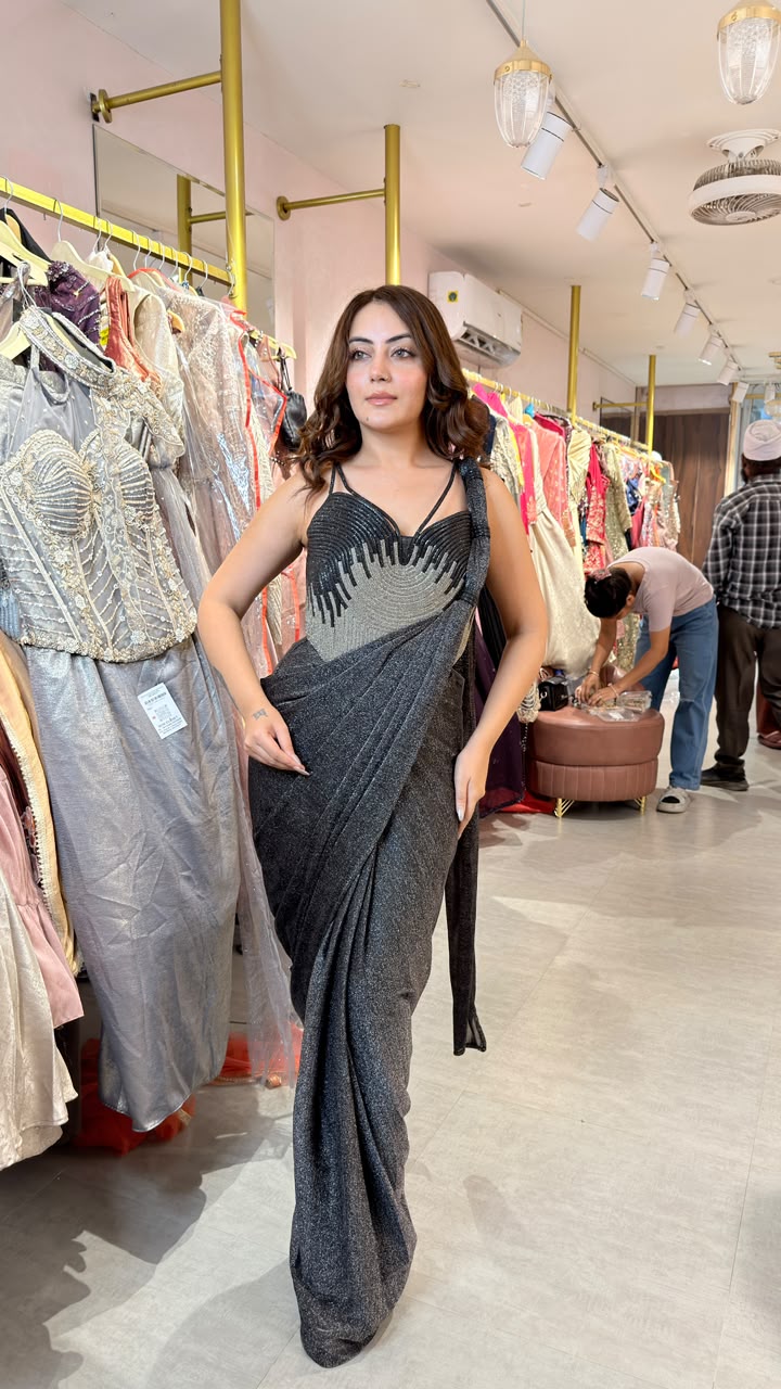 Midnight Shimmer Draped Saree