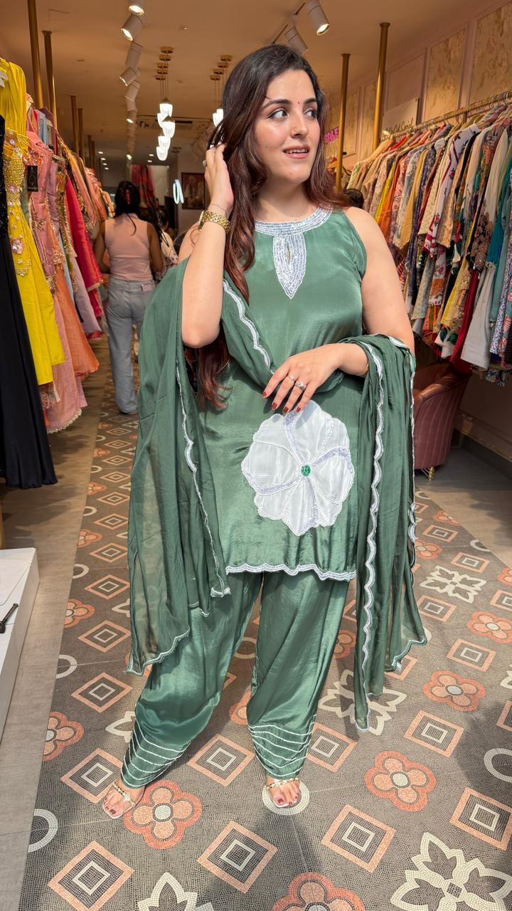 Embroidered Straight-Cut Punjabi Suit