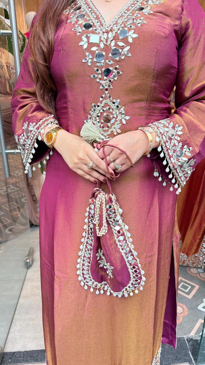 Royal Mirror-Work Long, elegant kurta