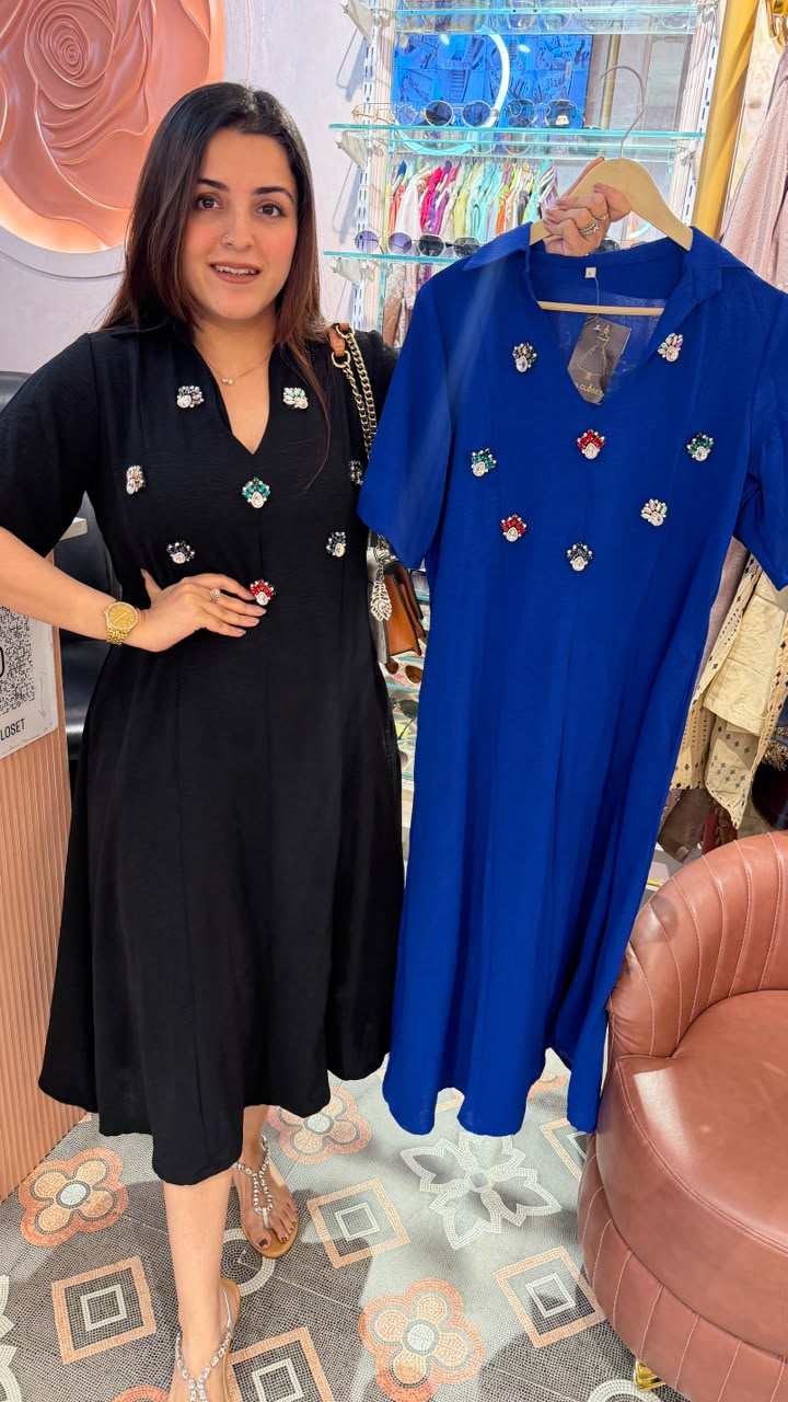 Noir Jewel A-Line Dress