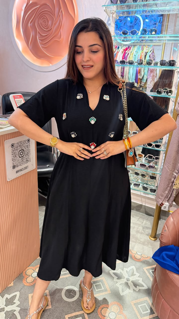 Noir Jewel A-Line Dress