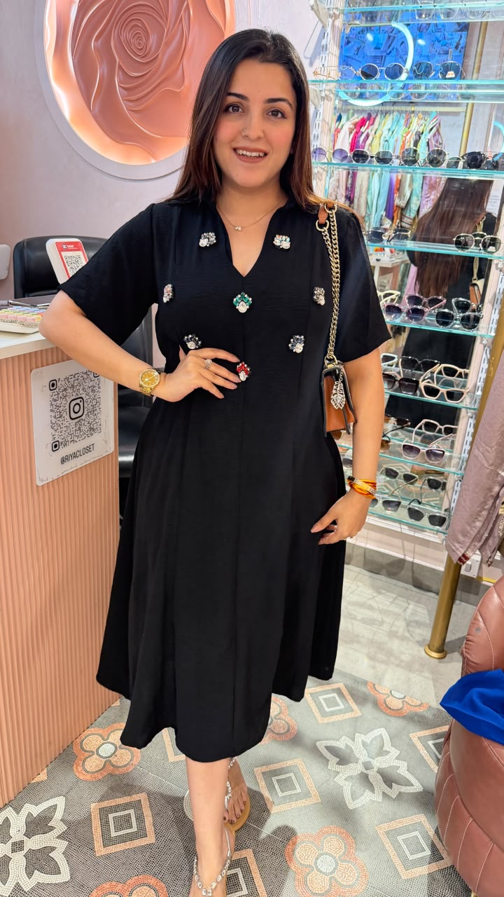 Noir Jewel A-Line Dress