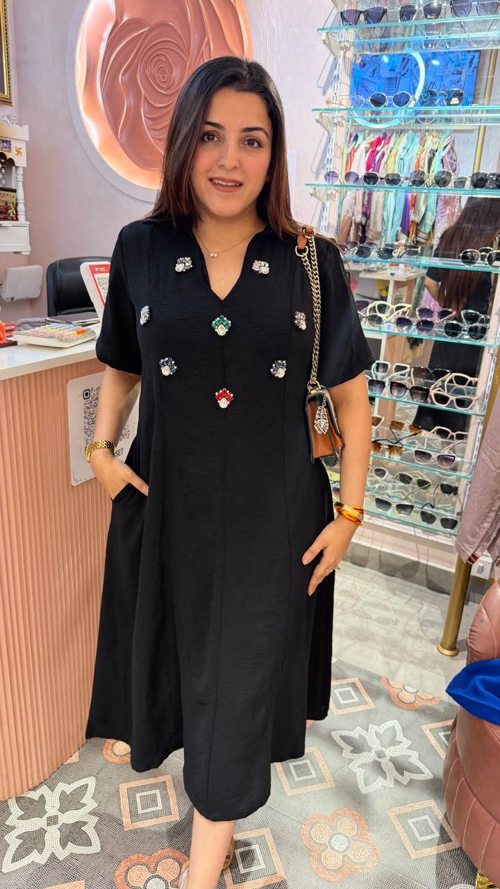 Noir Jewel A-Line Dress