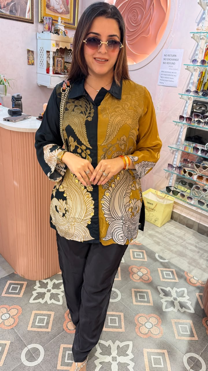 Mustard Noir Paisley Shirt