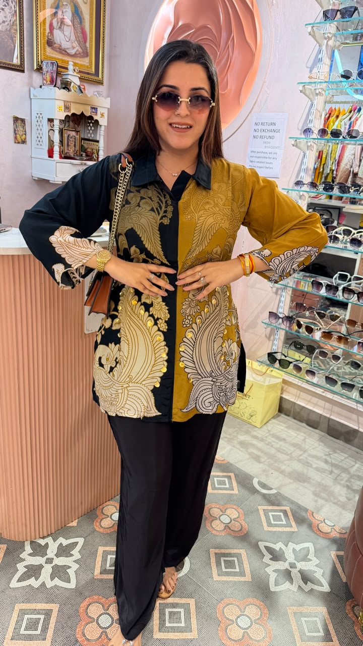 Mustard Noir Paisley Shirt