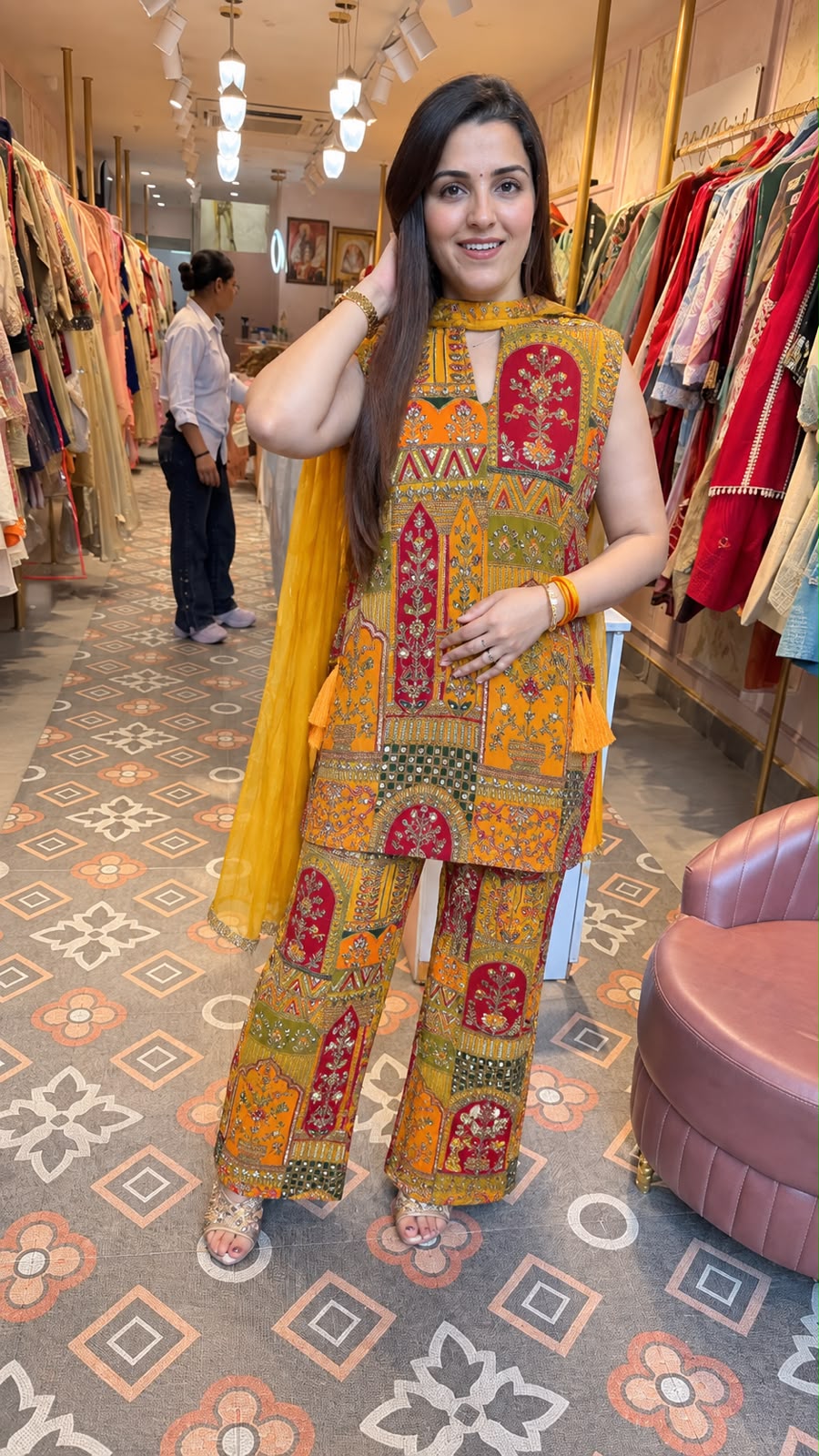 Multicolour Patchwork Embroidered Co-ord Set