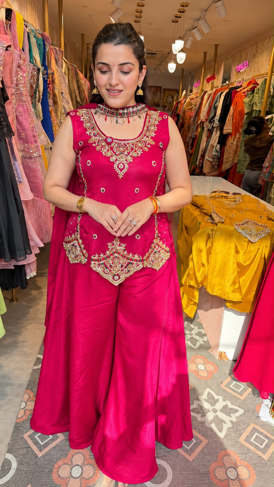 Short Kurti peplum-style designed Palazzo Suit Set