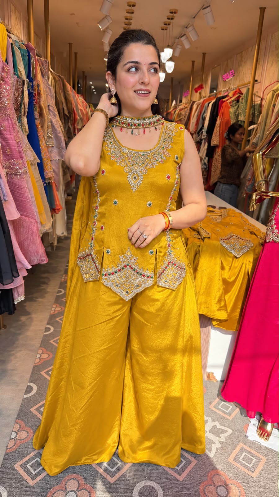 Short Kurti peplum-style designed Palazzo Suit Set