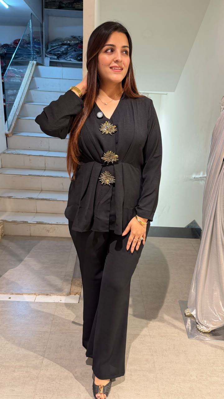 Contemporary Peplum Tunic & Trousers