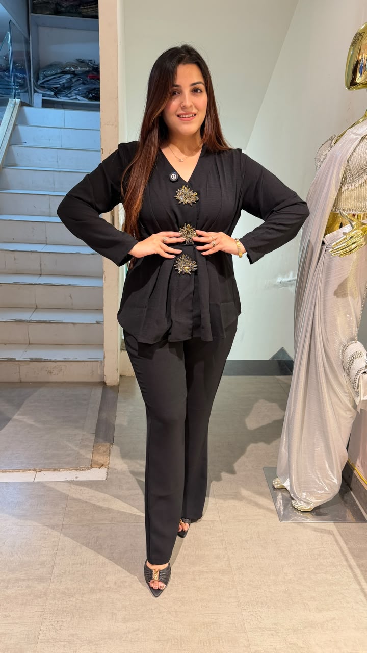 Contemporary Peplum Tunic & Trousers