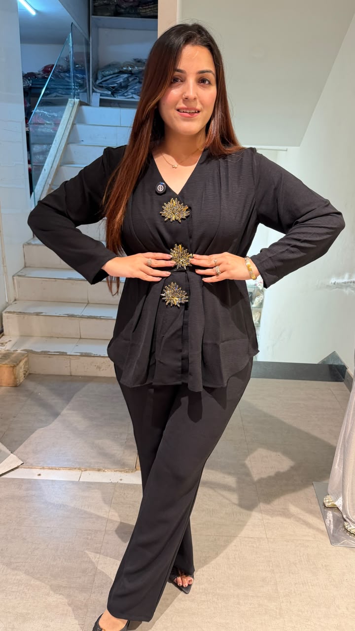Contemporary Peplum Tunic & Trousers
