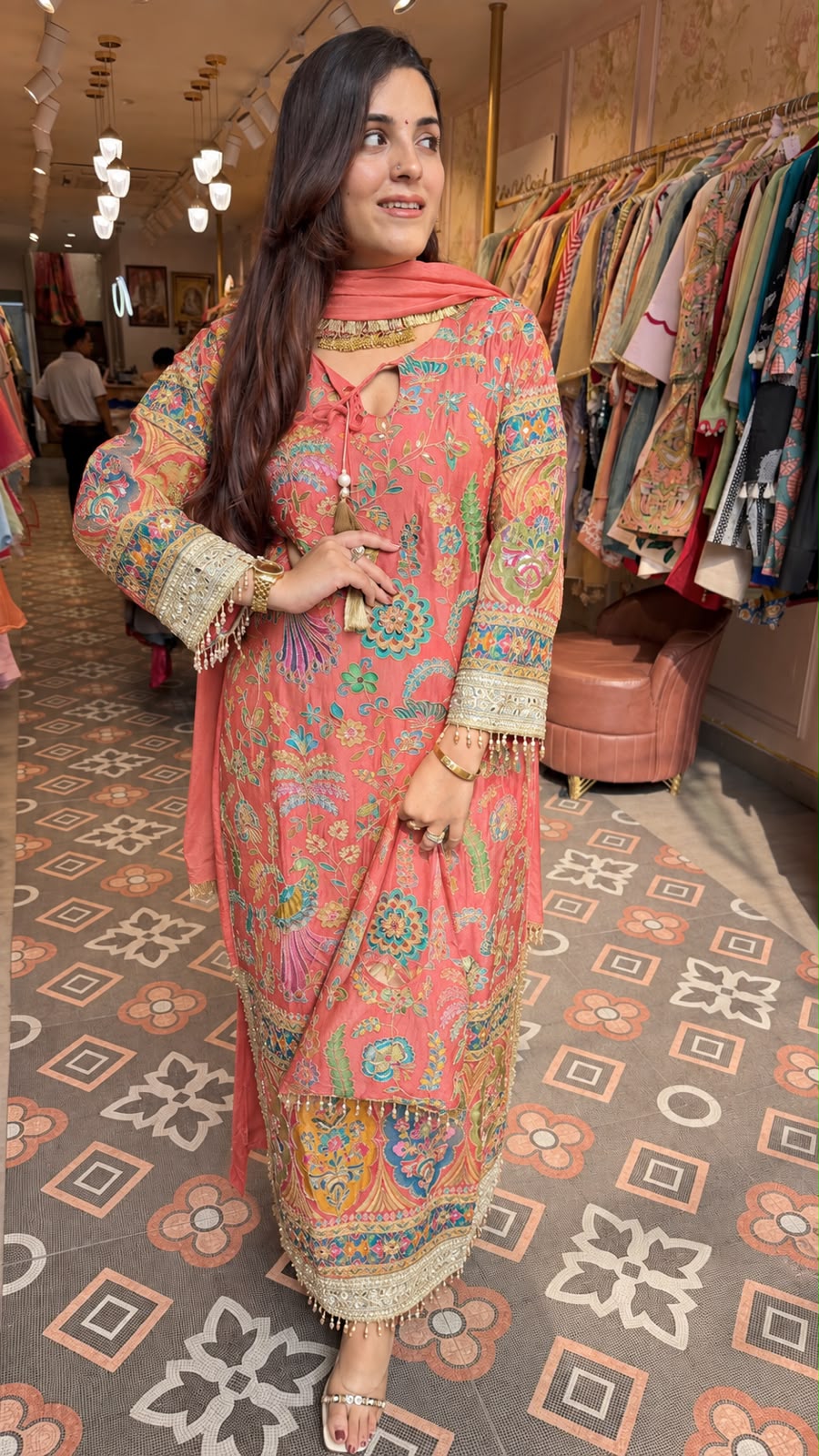 Rani Multicoloured Kashmiri-Inspired Embroidered Kurta Set