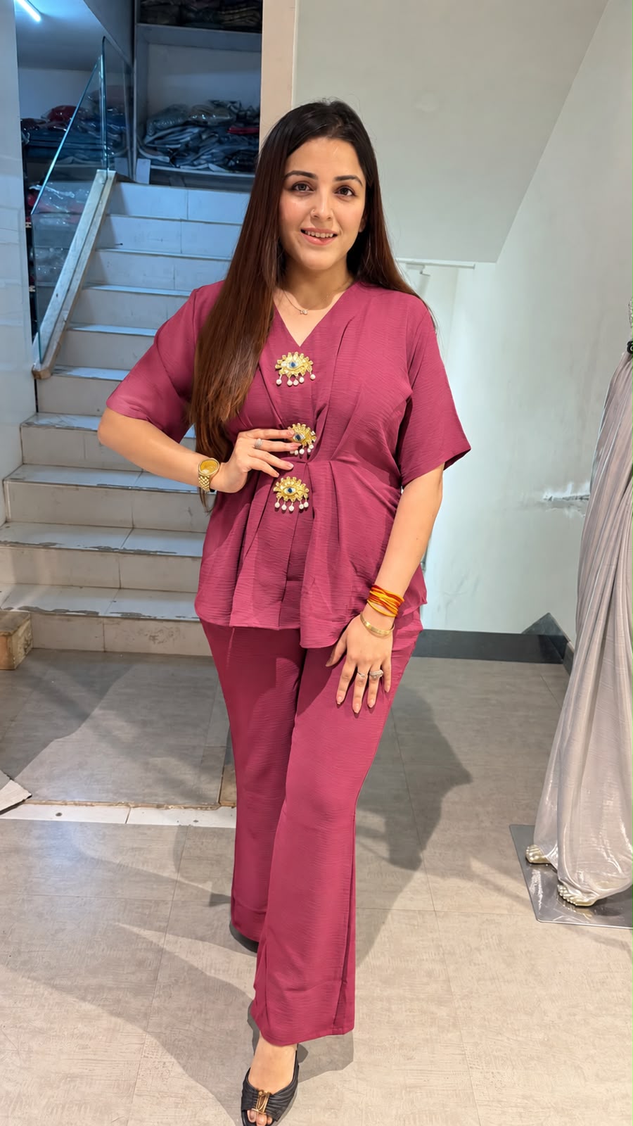 Brown Peplum Co-Ord Set