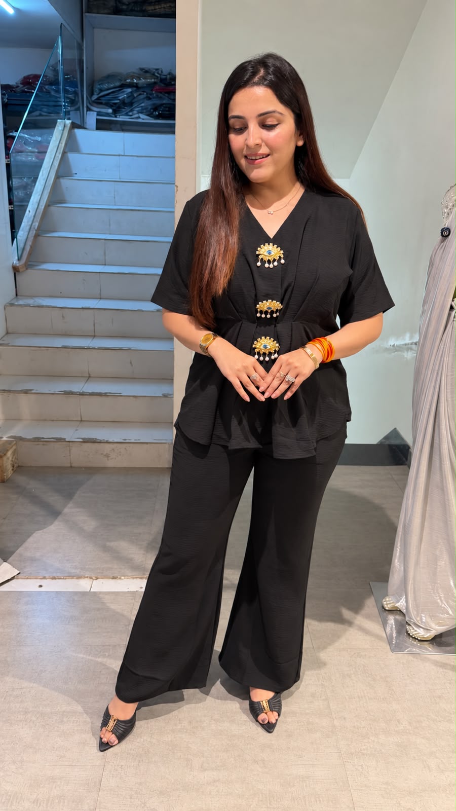 Brown Peplum Co-Ord Set