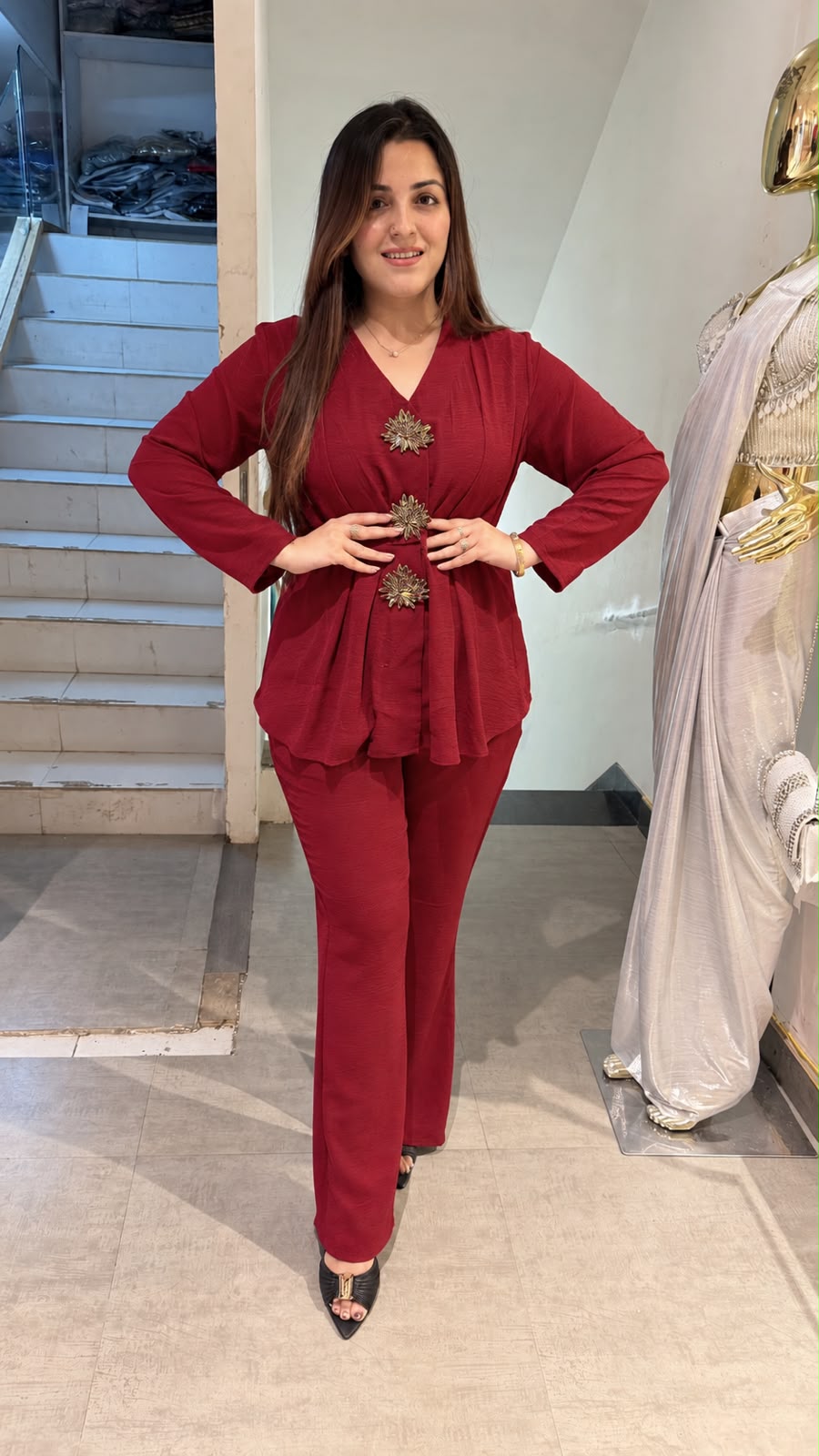 Contemporary Peplum Tunic & Trousers