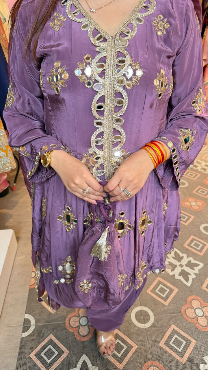 Mirror Work Patiala Salwar Suit