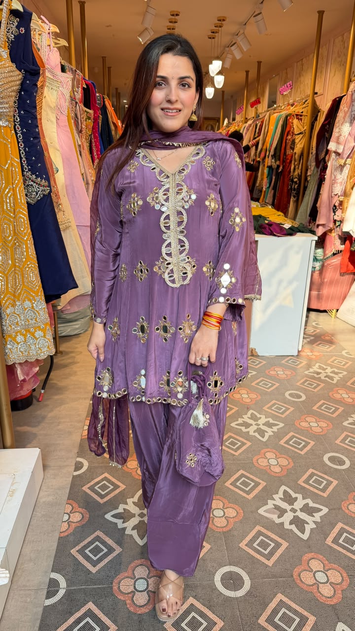 Mirror Work Patiala Salwar Suit