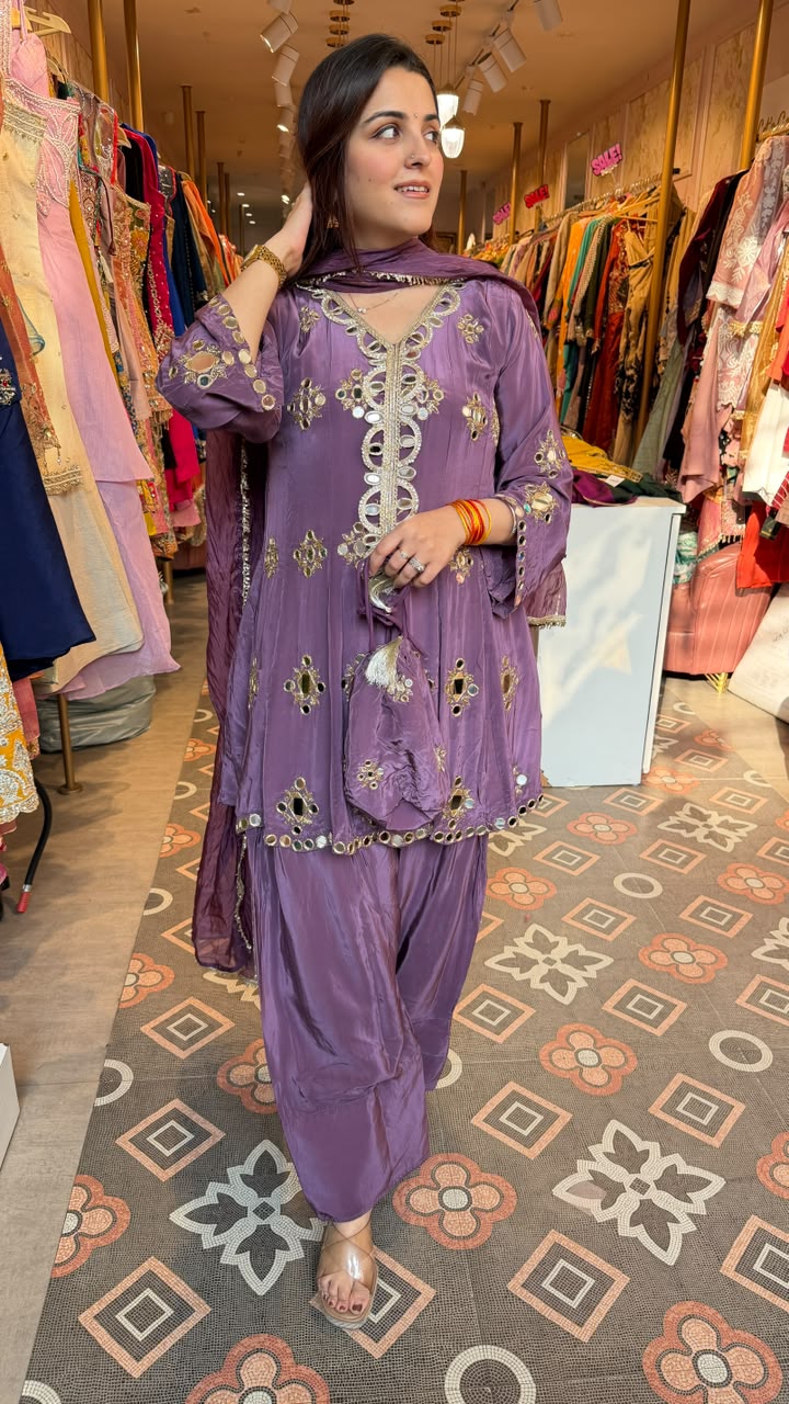 Mirror Work Patiala Salwar Suit
