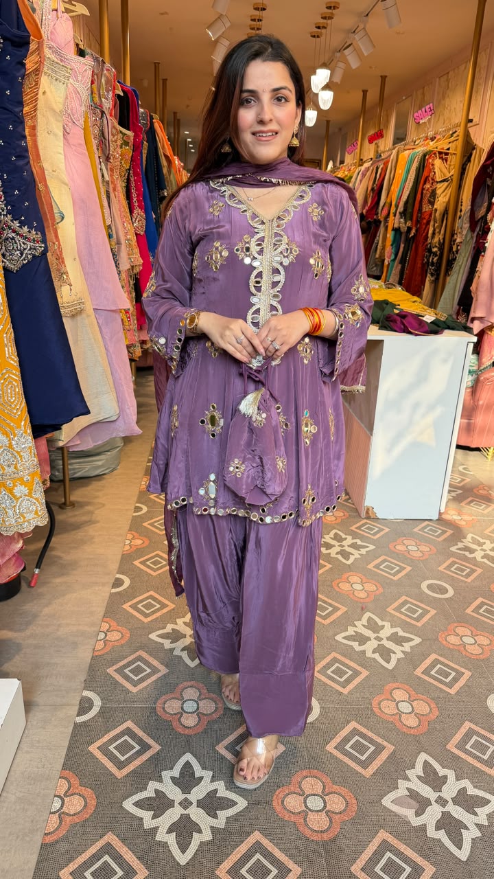 Mirror Work Patiala Salwar Suit