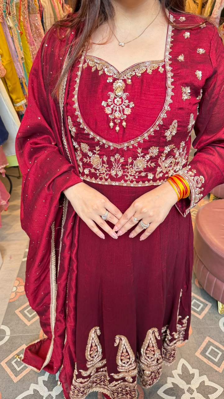 Embroidered pulse Anarkali Suit