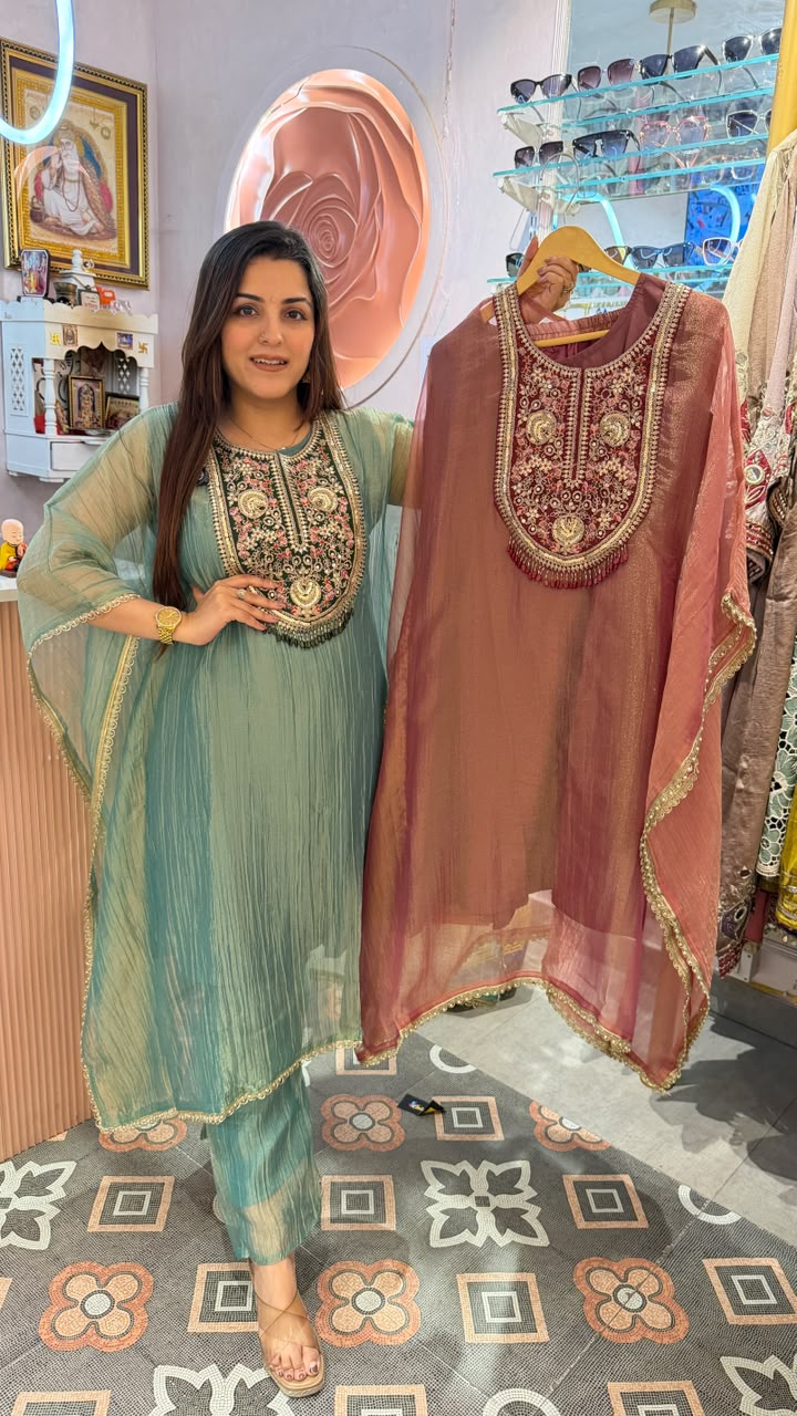 Embroidered Anarkali Kurta Set with Dupatta
