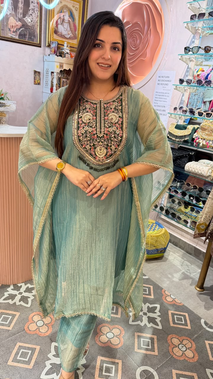 Embroidered Anarkali Kurta Set with Dupatta