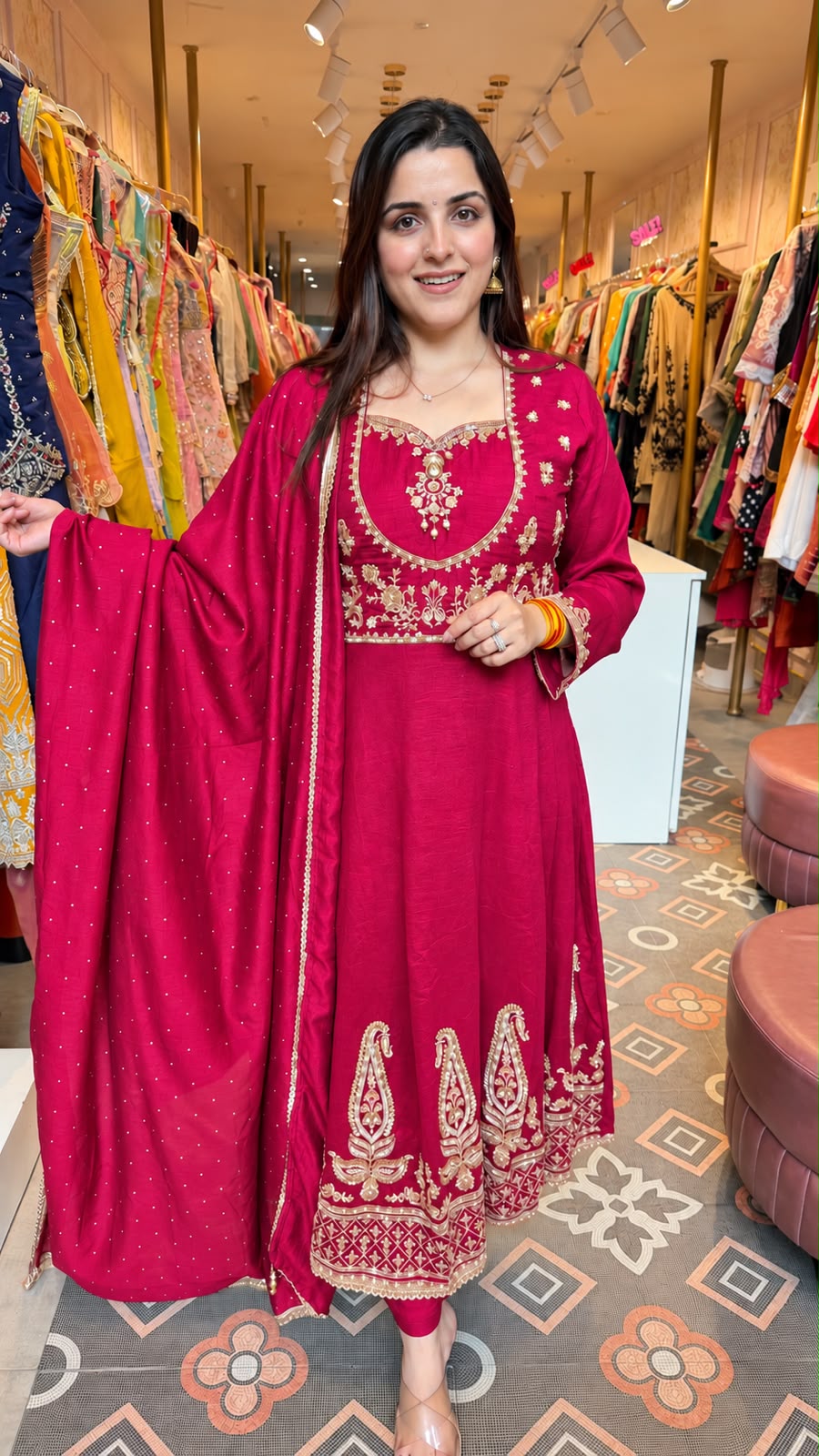 Embroidered pulse Anarkali Suit