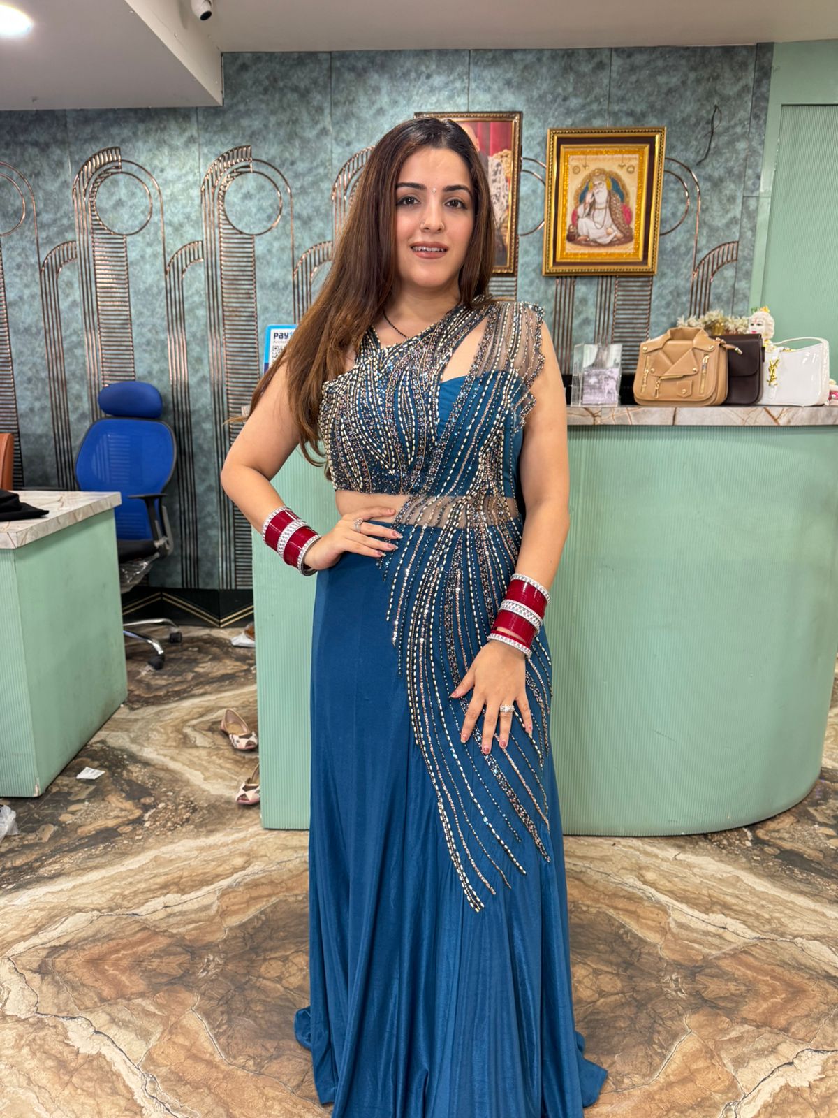 Emerald Flame Forest Gown