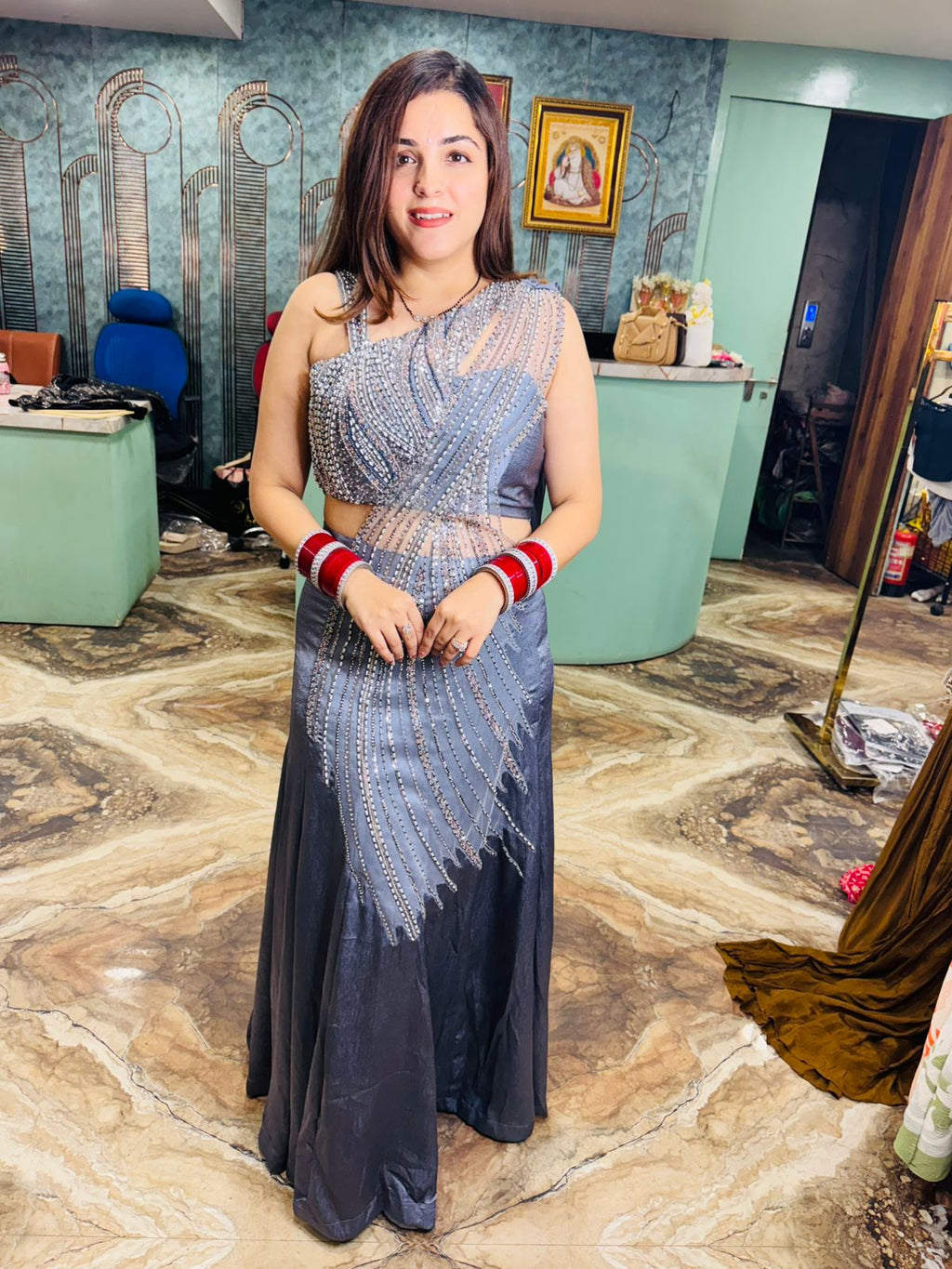 Emerald Flame Forest Gown