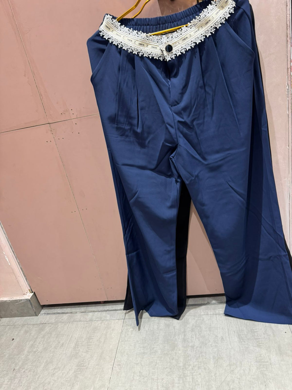 channel High-Waist Wide Leg Pants