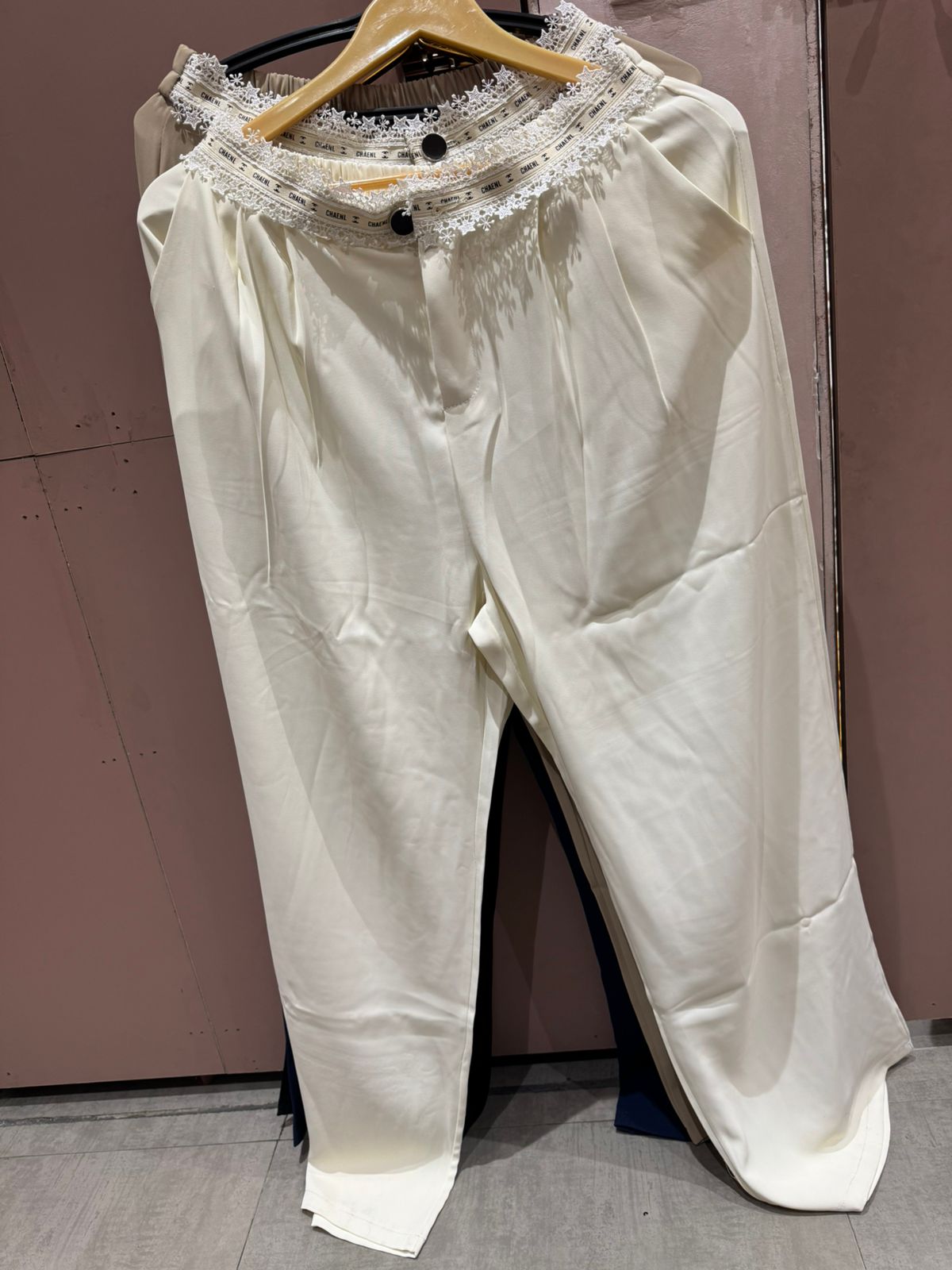 channel High-Waist Wide Leg Pants