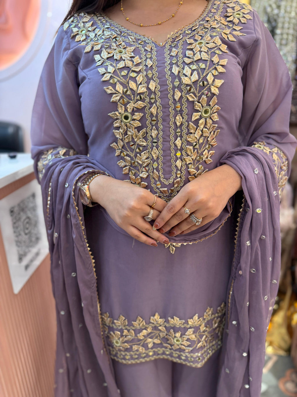 Amethyst Royale Embroidered Suit Set