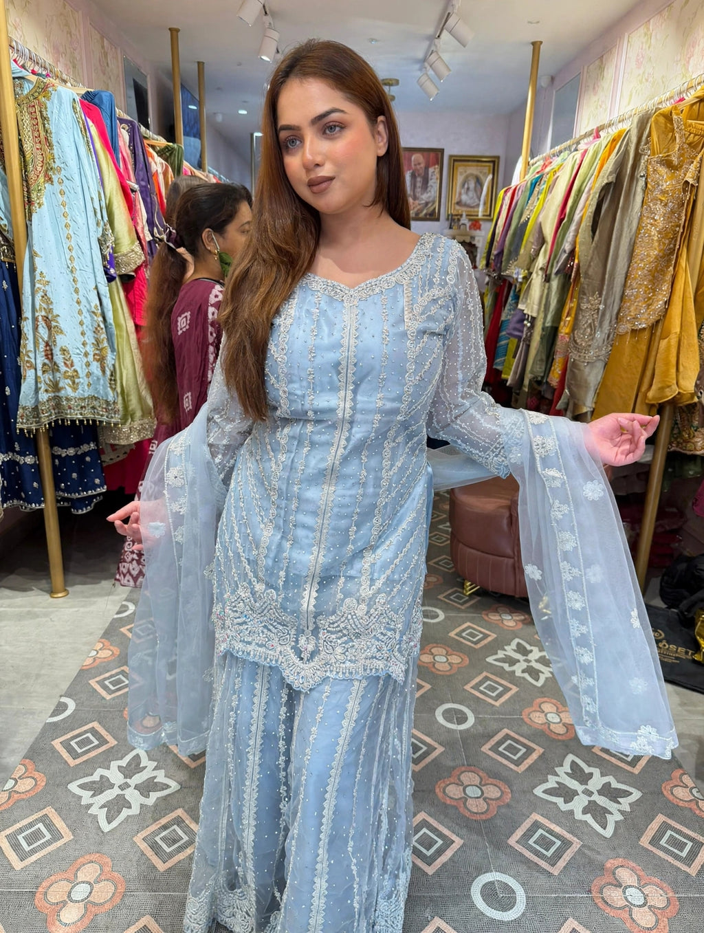 Embroidered Pakistani Sharara Suit