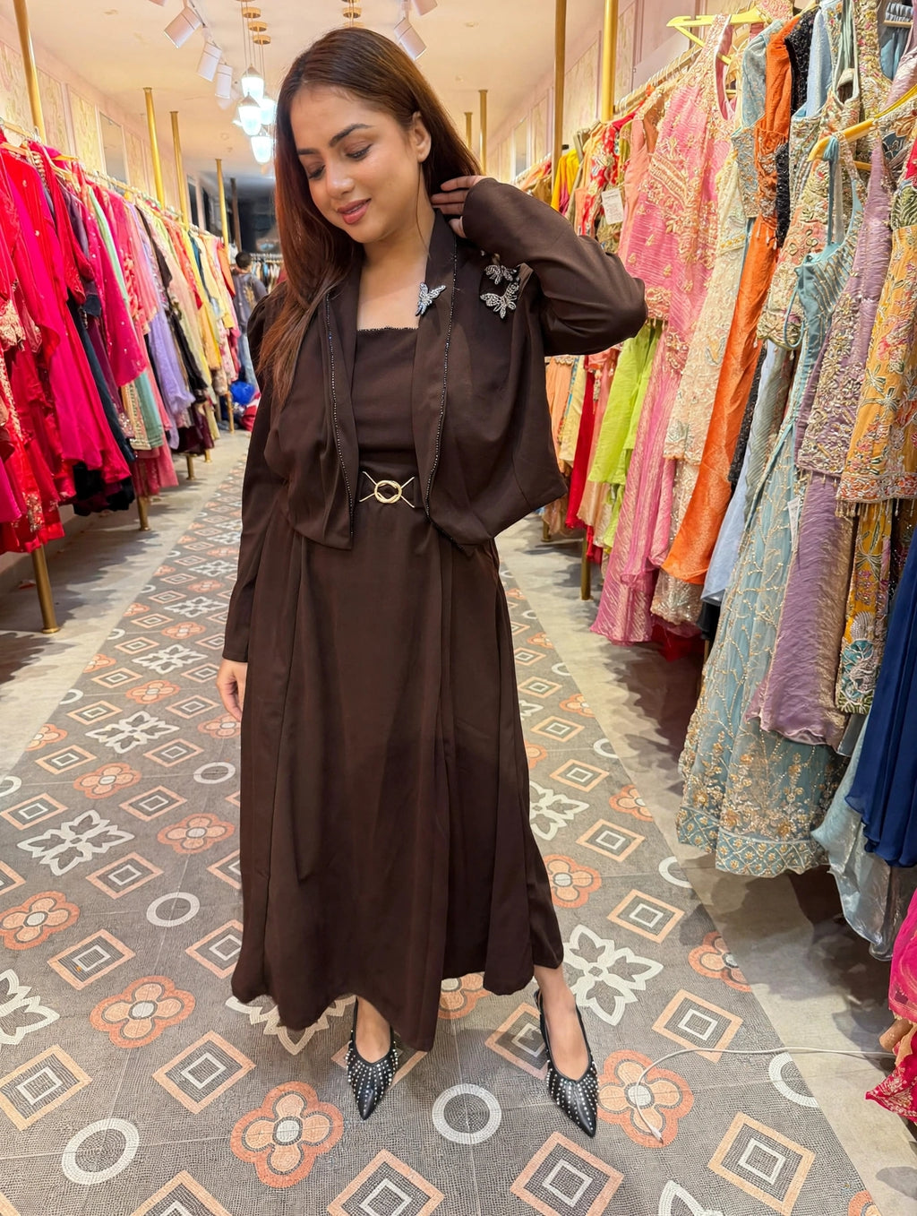 Elegant frock with Shrug Western dress