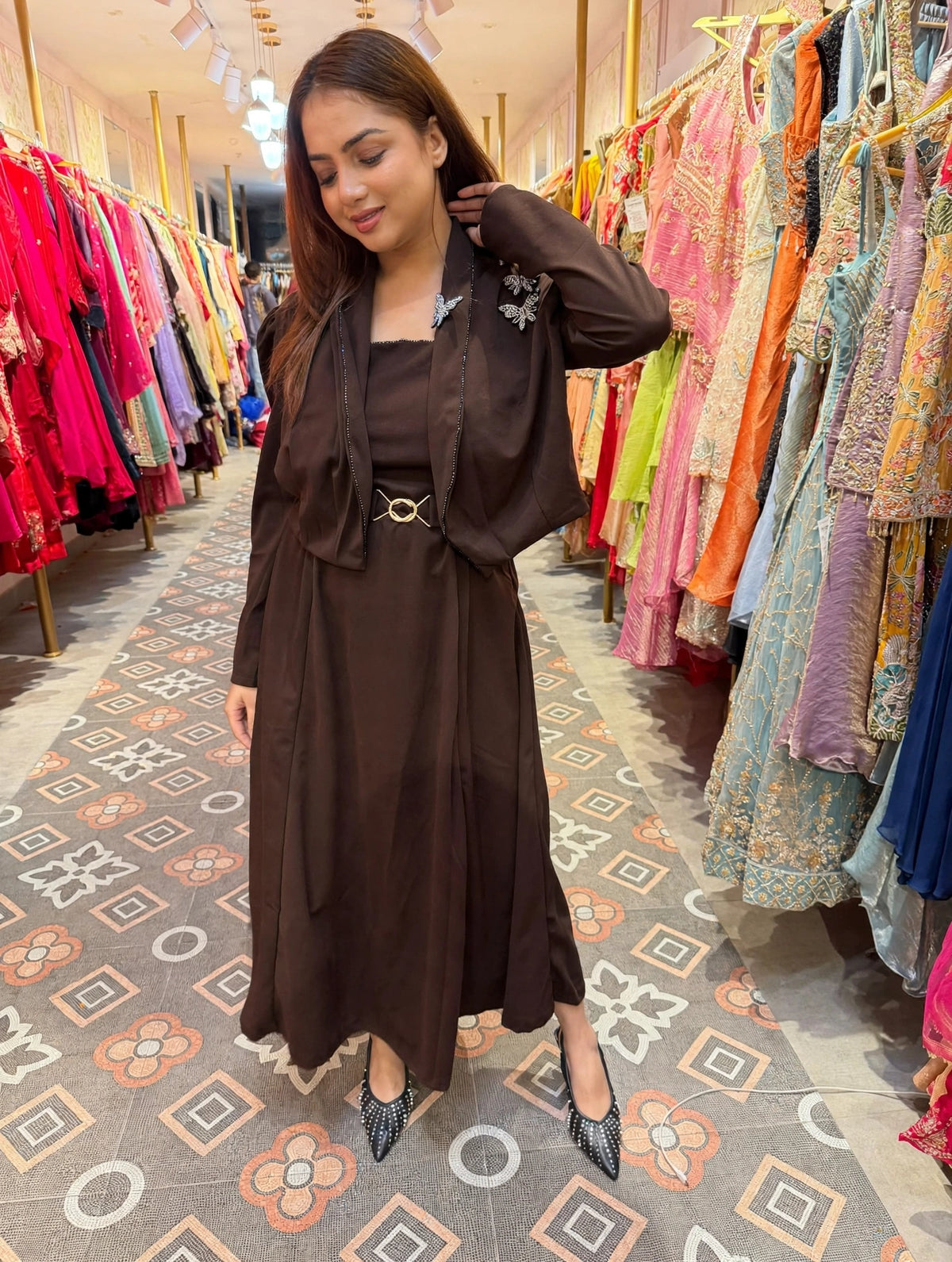 Elegant frock with Shrug Western dress