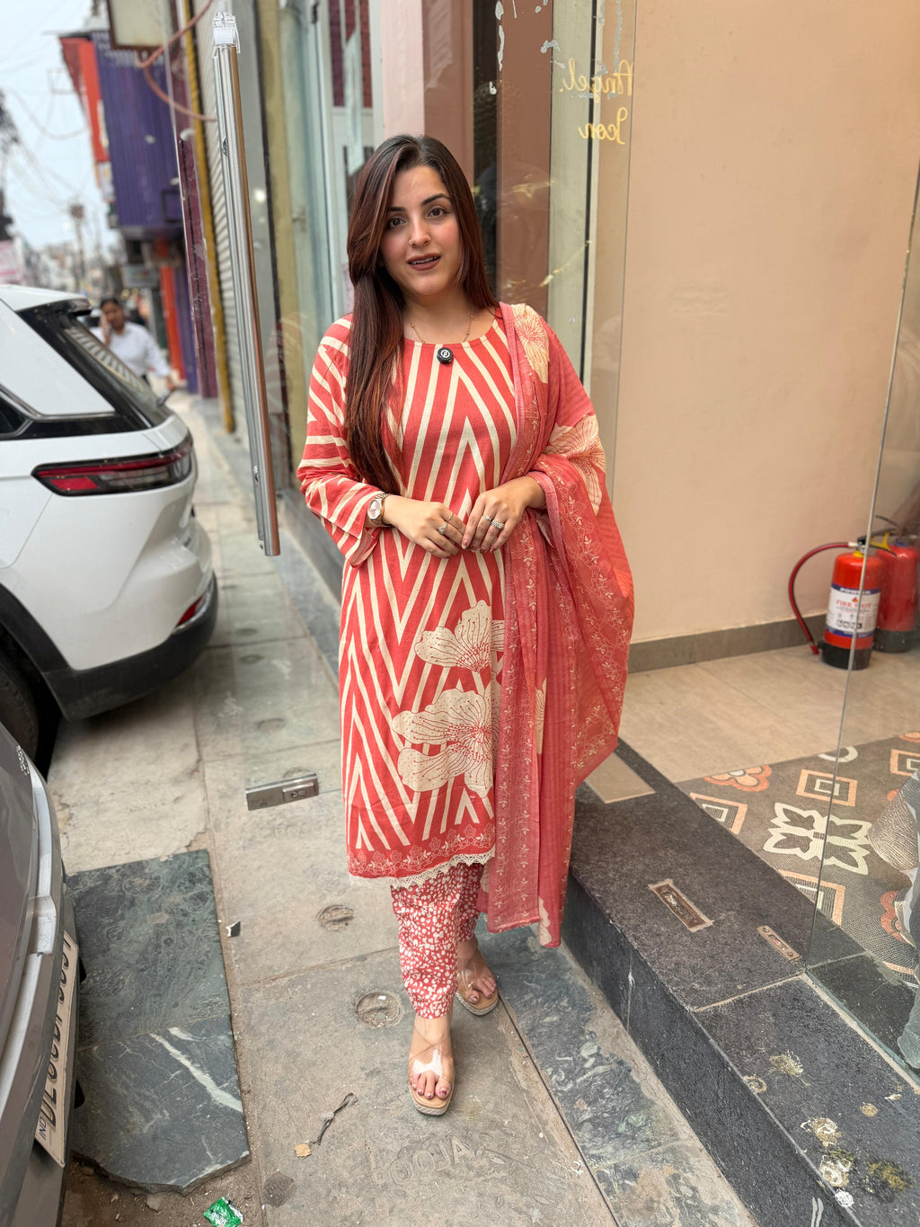 Coral Bloom Printed Suit Set
