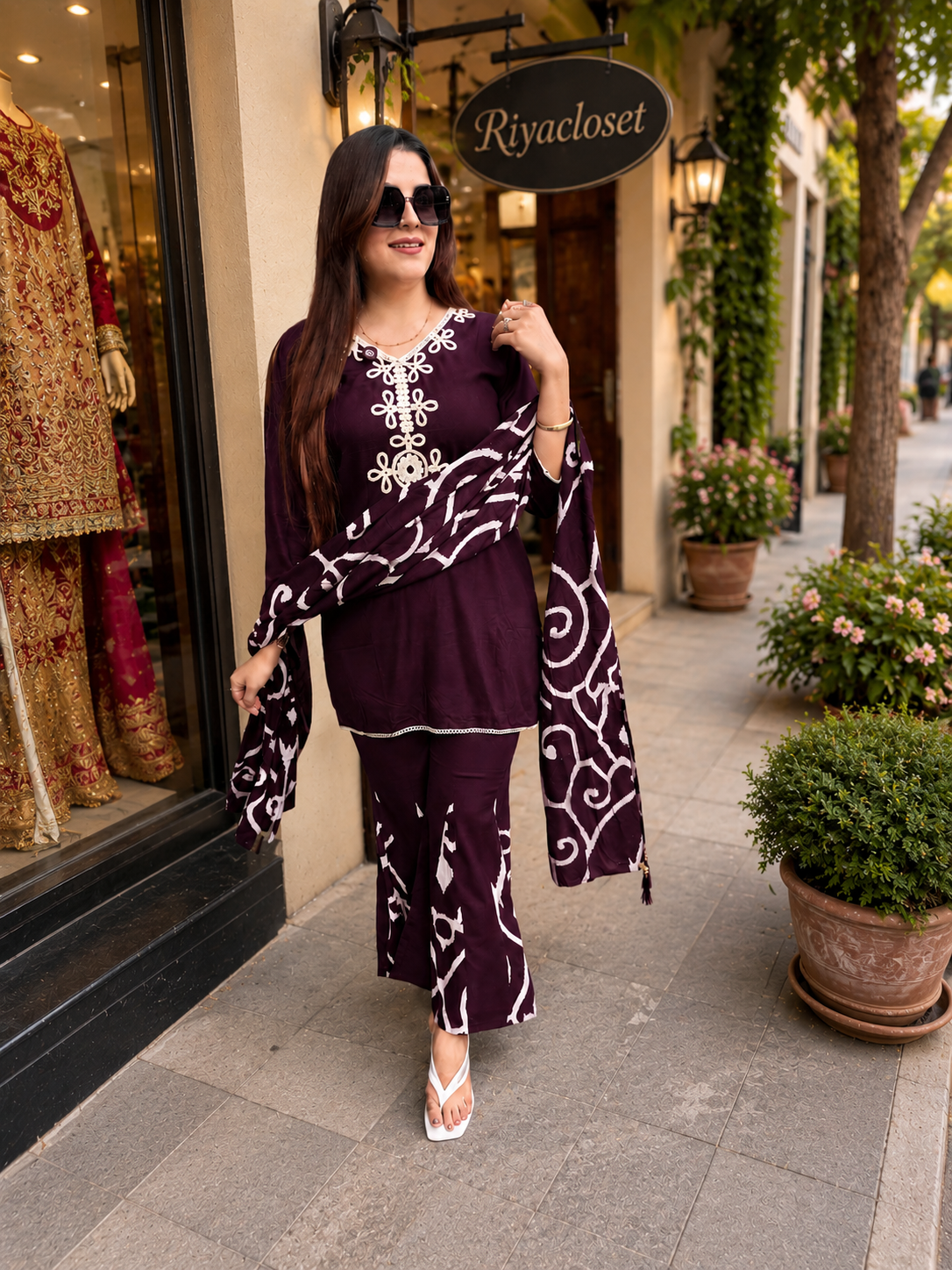 Midnight Elegance  suit Set with Dupatta