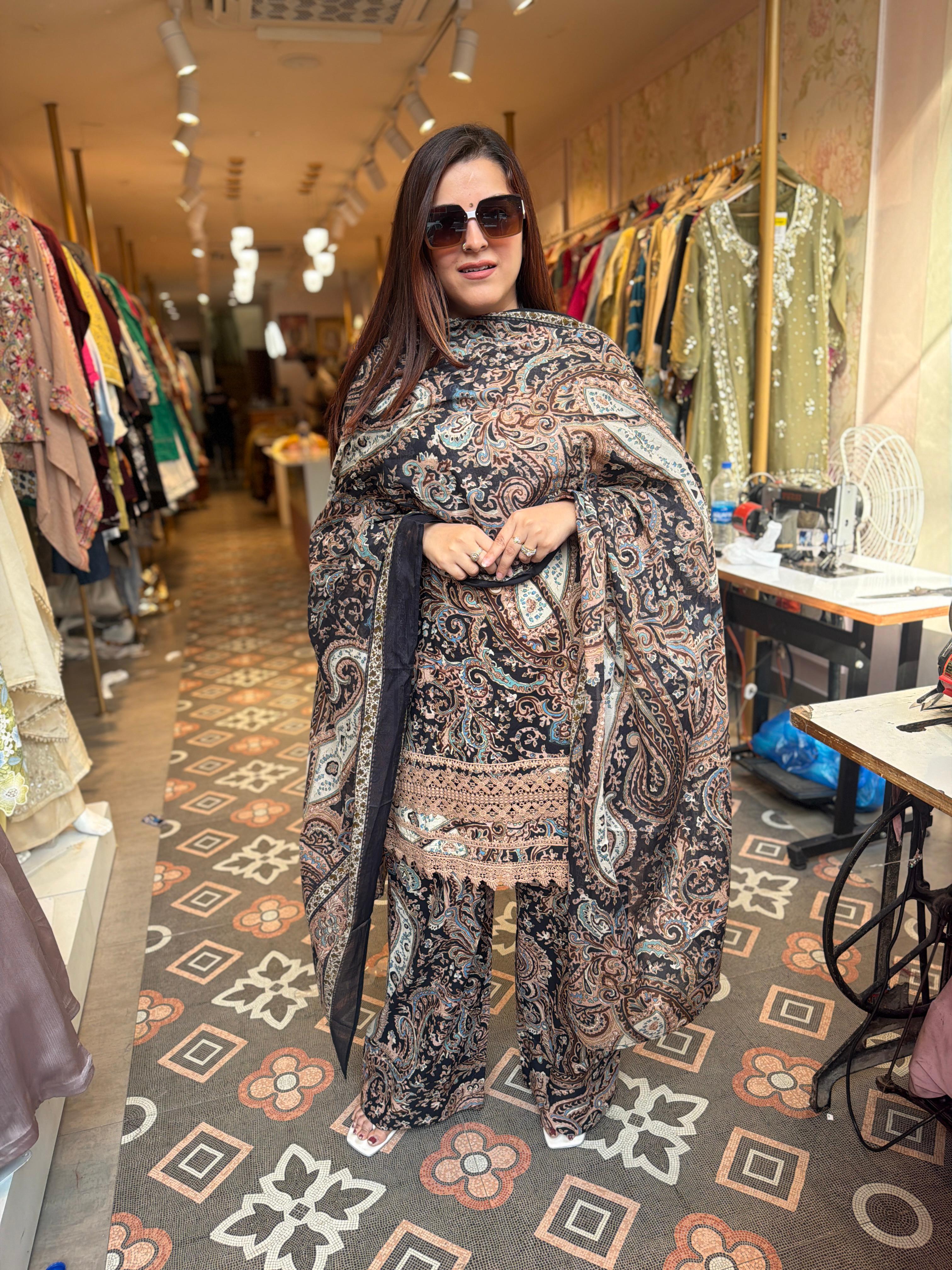 Midnight Paisley Luxe 3PC Suit Set
