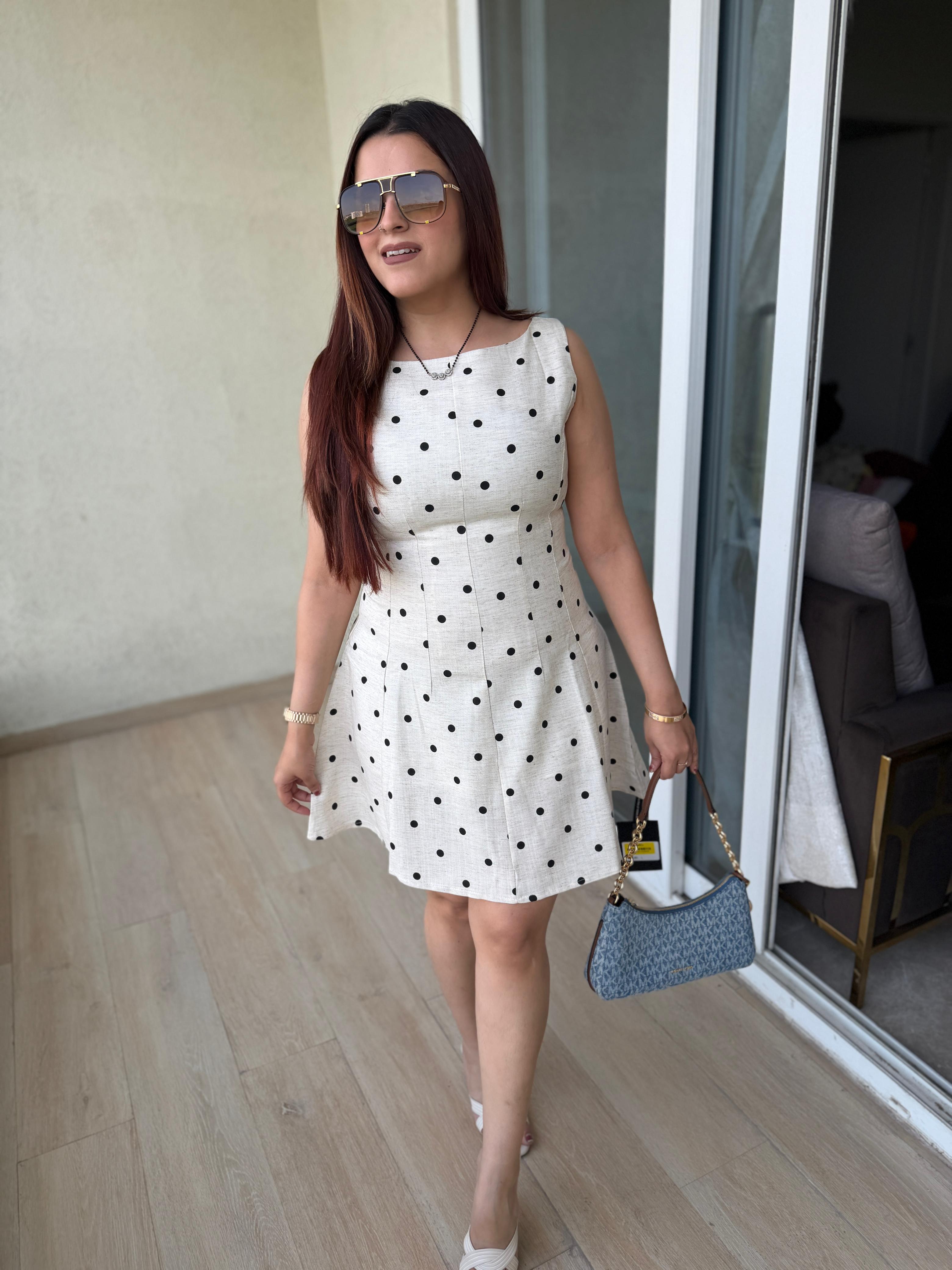 Paris Polka Fit & Flare Dress