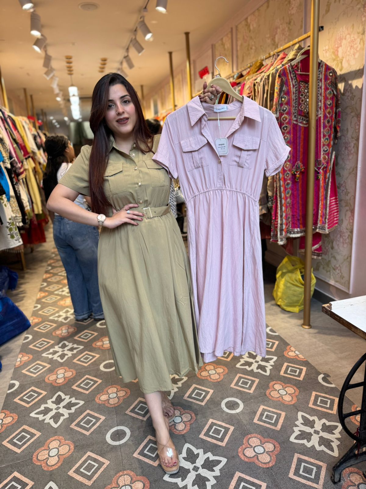 Olly Grace Belted Midi Dress