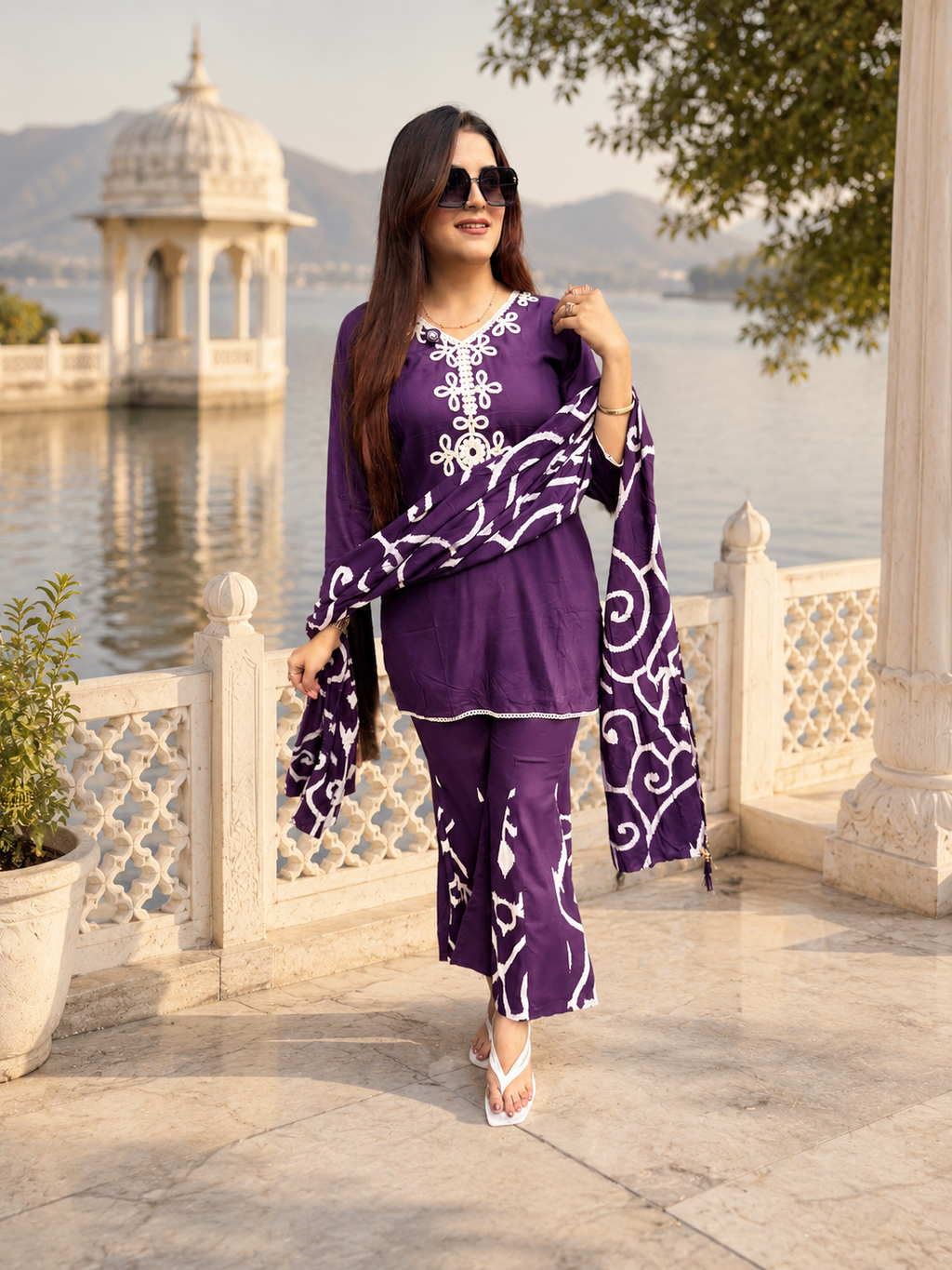 Midnight Elegance  suit Set with Dupatta