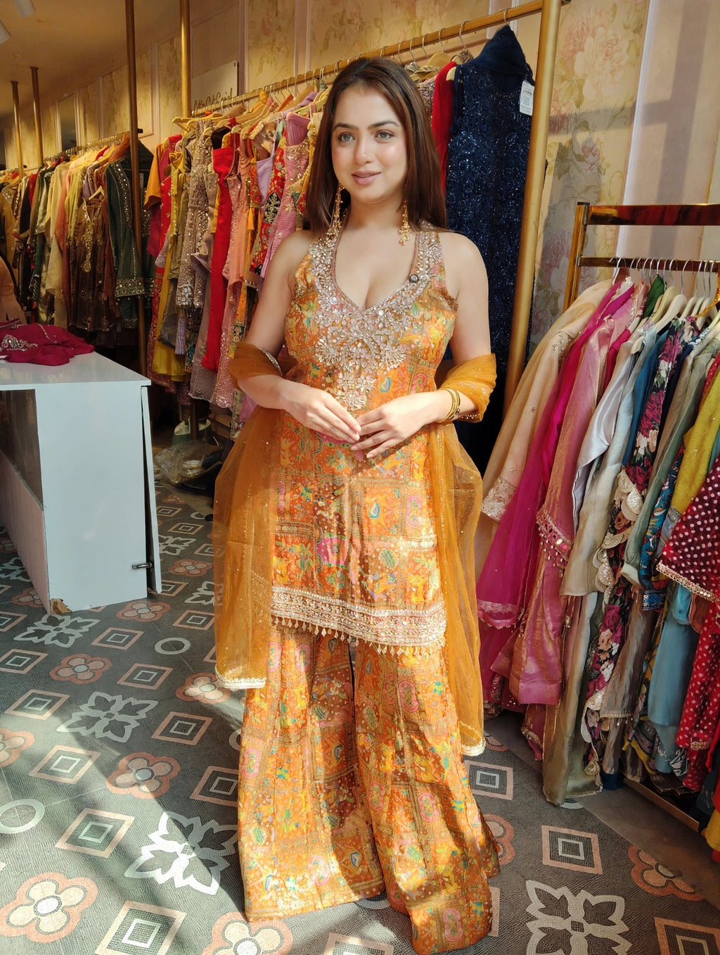Designer Printed Sharara Suit