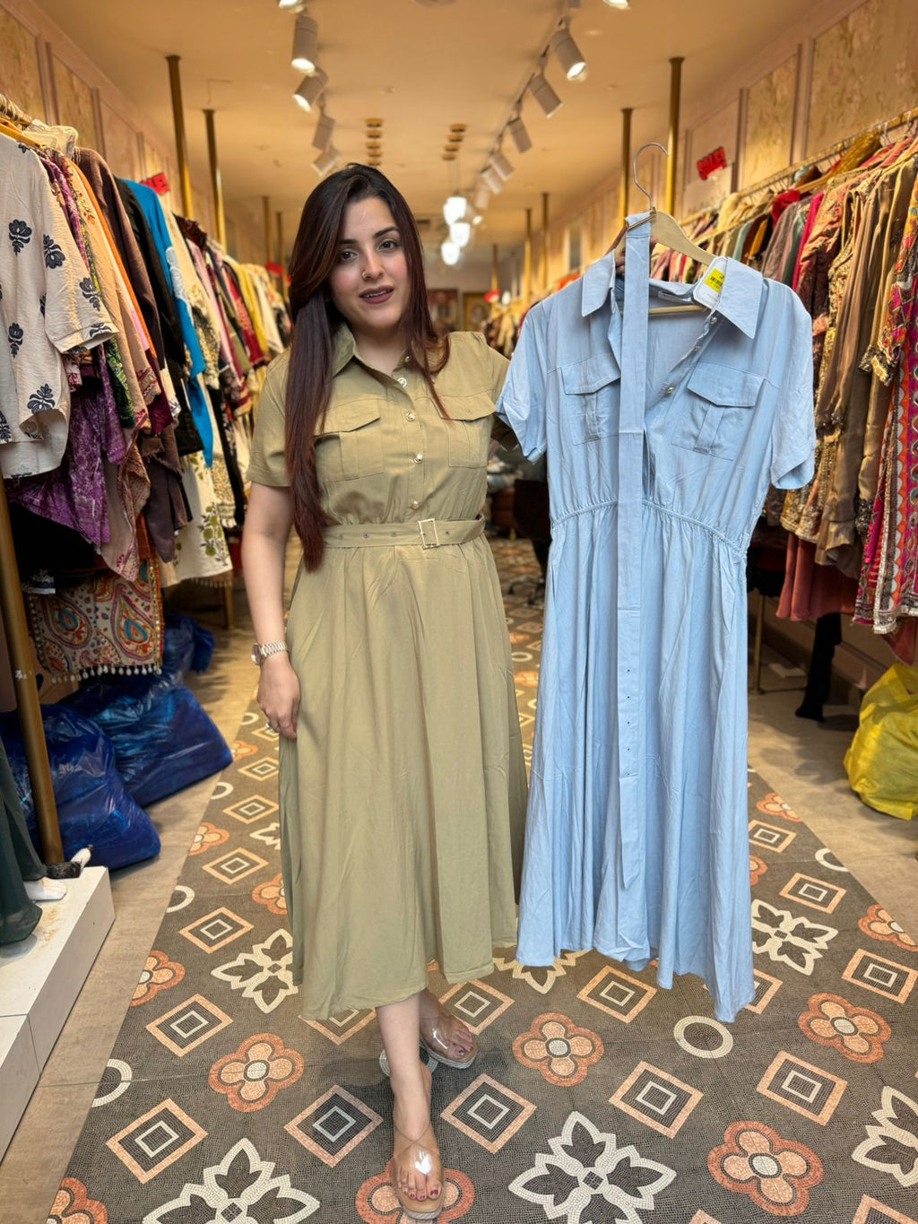 Olly Grace Belted Midi Dress