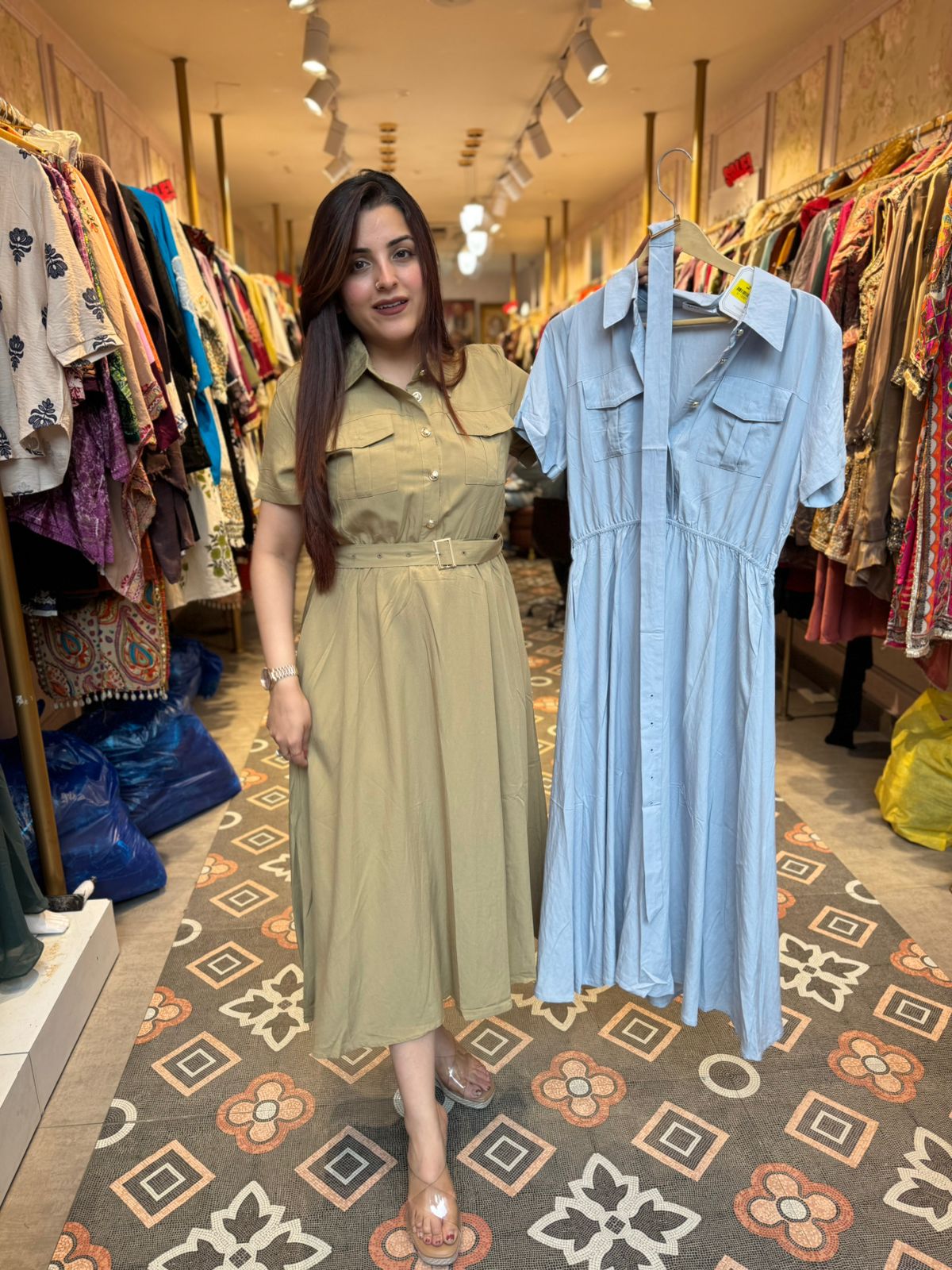 Olly Grace Belted Midi Dress