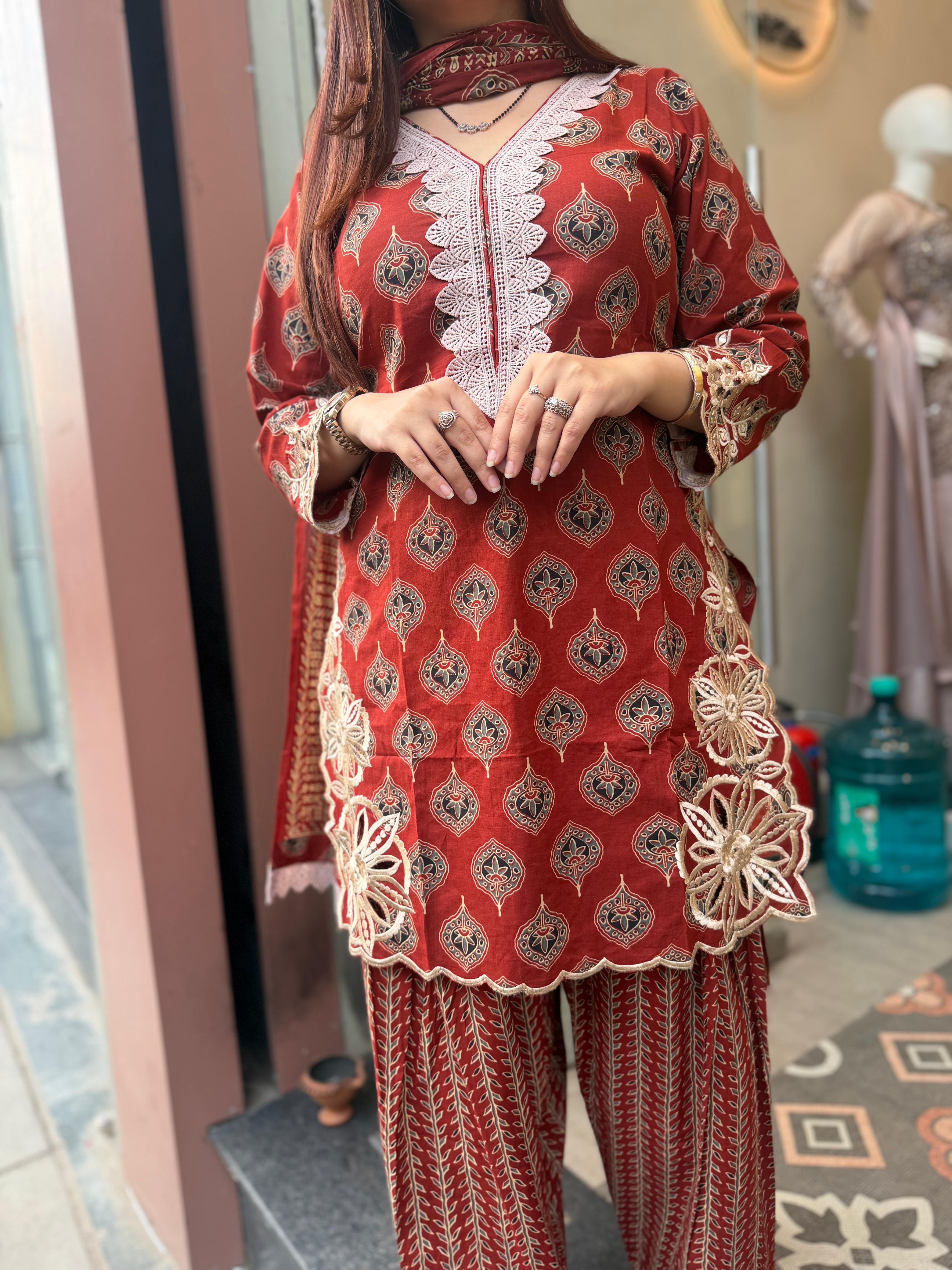 Ruby Royale Printed  3PC Set